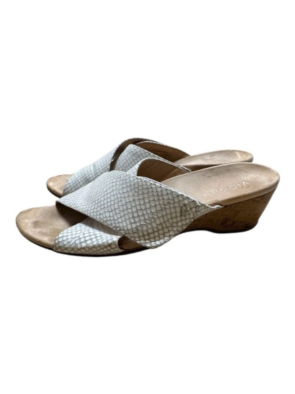 Vionic Aletcia Wedge Sandals Women’s Size 9 White Snake Print Comfort Shoes